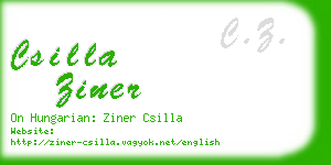 csilla ziner business card